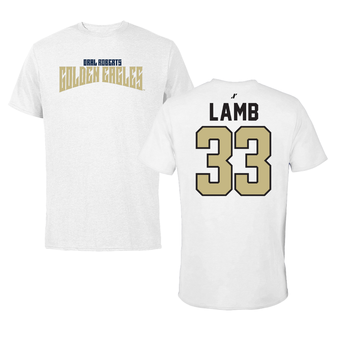 Oral Roberts University Soccer White Classic Tee - #33 Tommy Lamb
