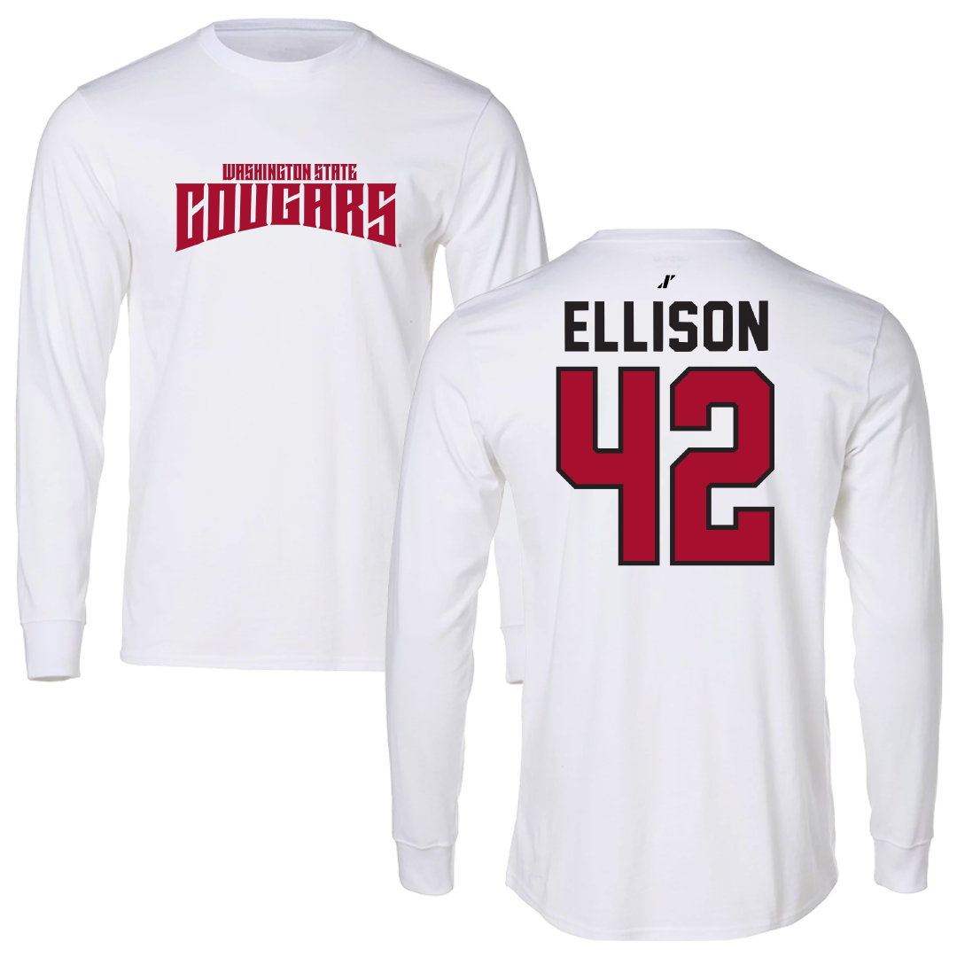 Washington State University Football White Classic Long Sleeve - #42 Jack Ellison