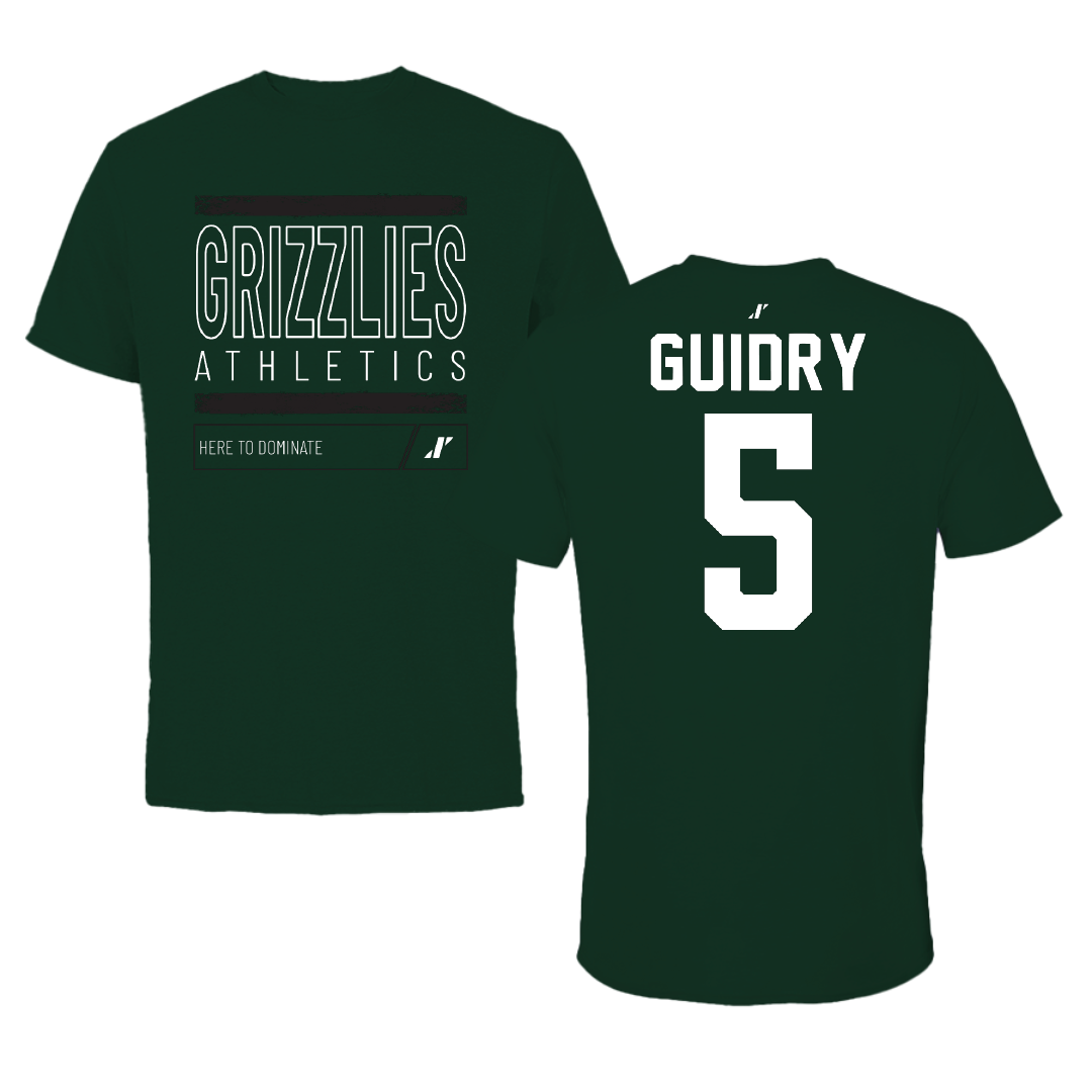 Adams State University Basketball Forest Green Dominate Performance Tee - #5 Jerrick Guidry