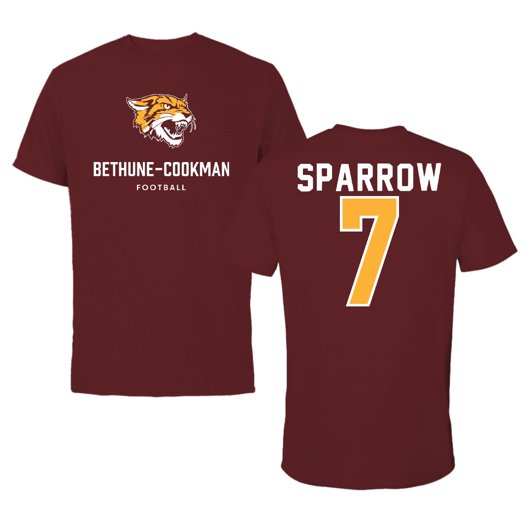Bethune-Cookman University Football Maroon Tee - #7 Stephen Sparrow