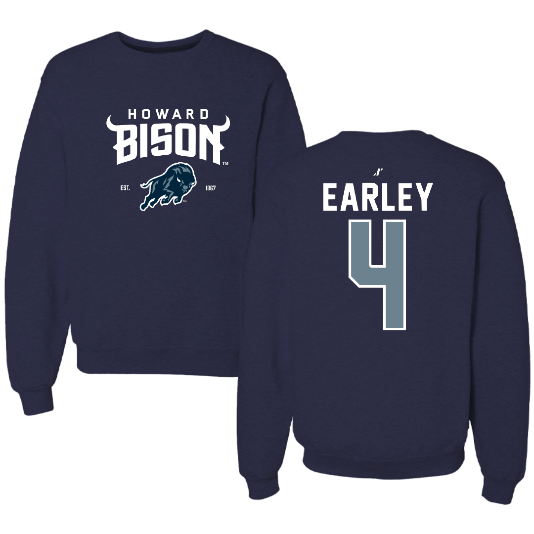 Howard University Soccer Navy General Crewneck - #4 Melea Earley
