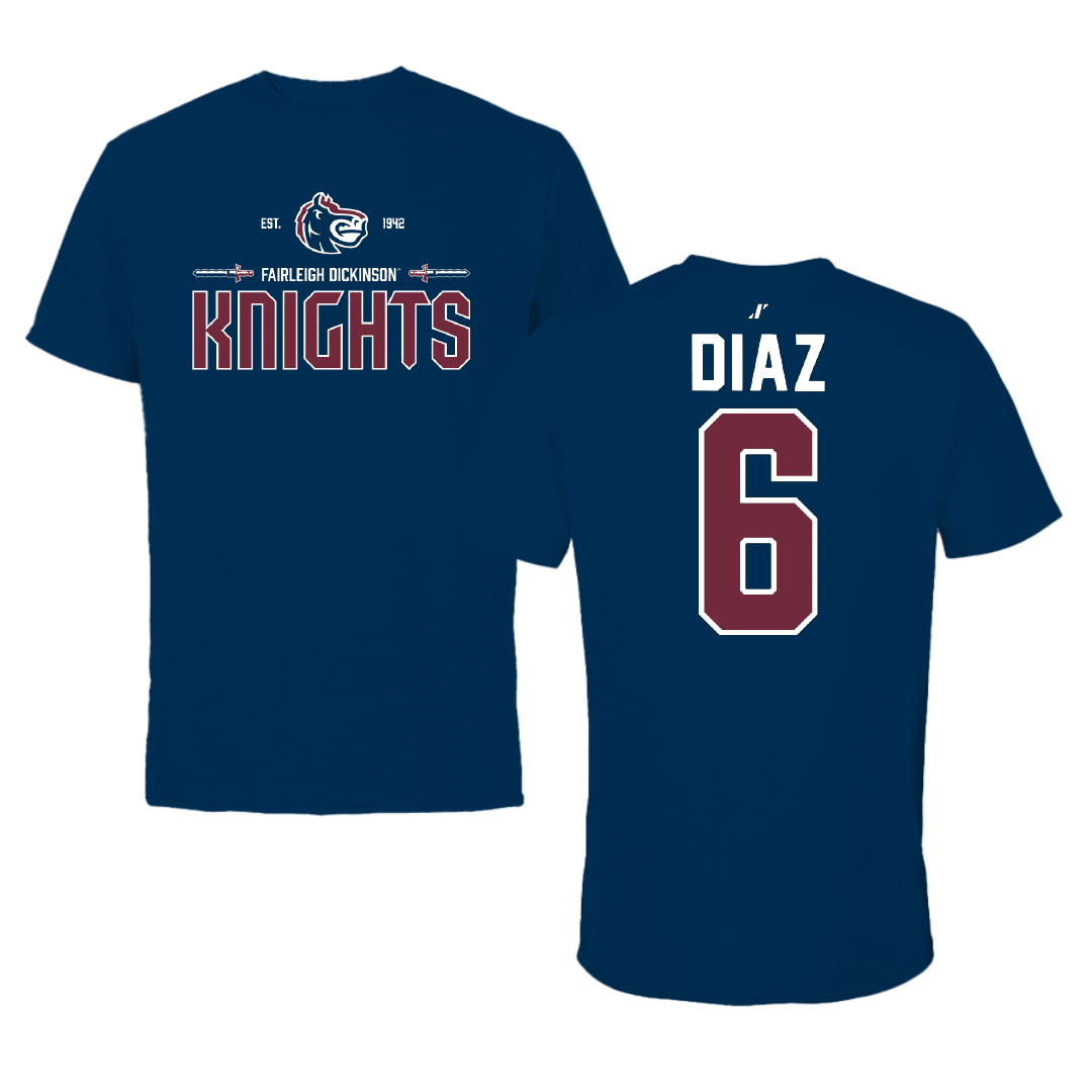 Fairleigh Dickinson University-Metropolitan Campus Volleyball Navy General Performance Tee - #6 Diego Diaz