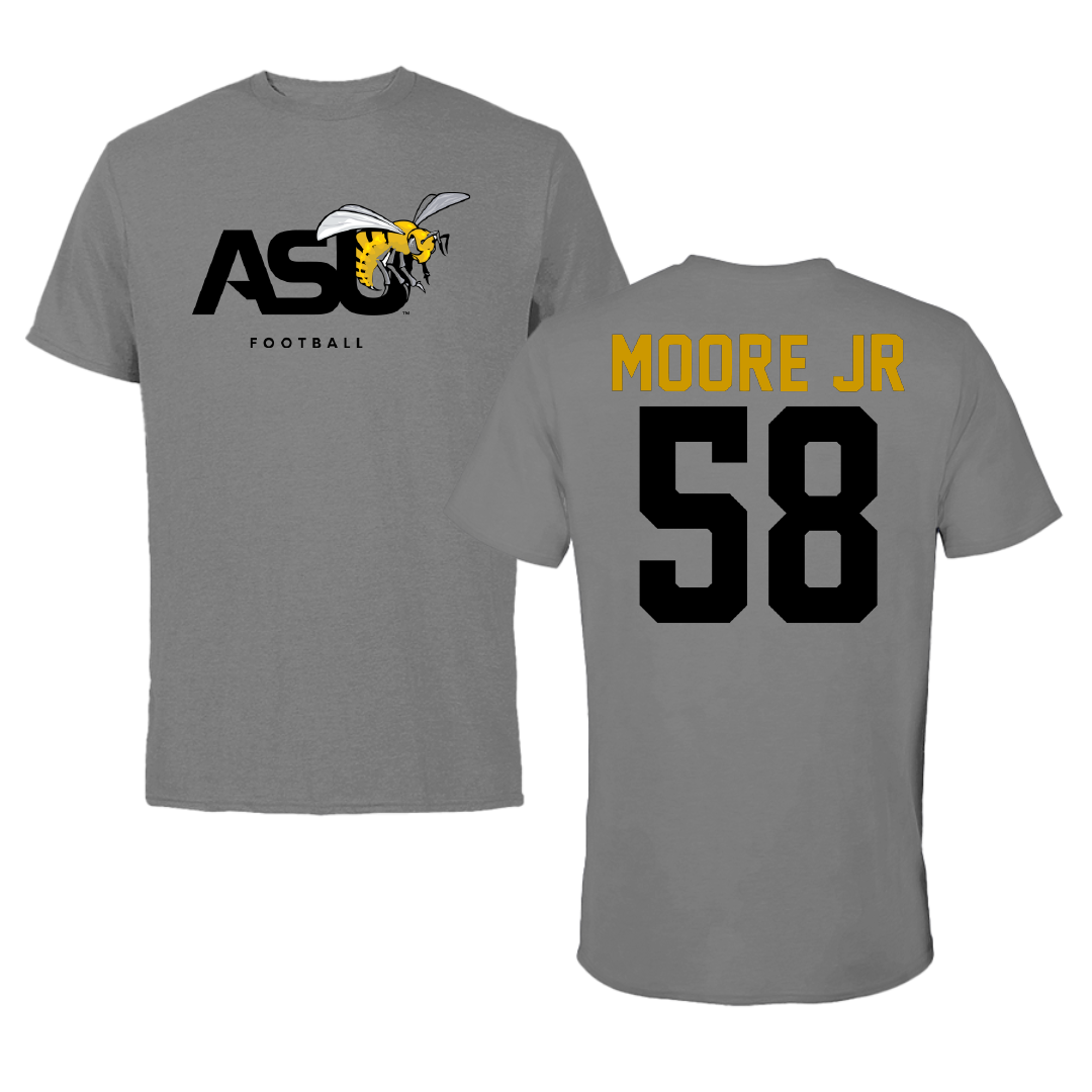 Alabama State University Football Dark Gray Tee - #58 Michael Moore Jr