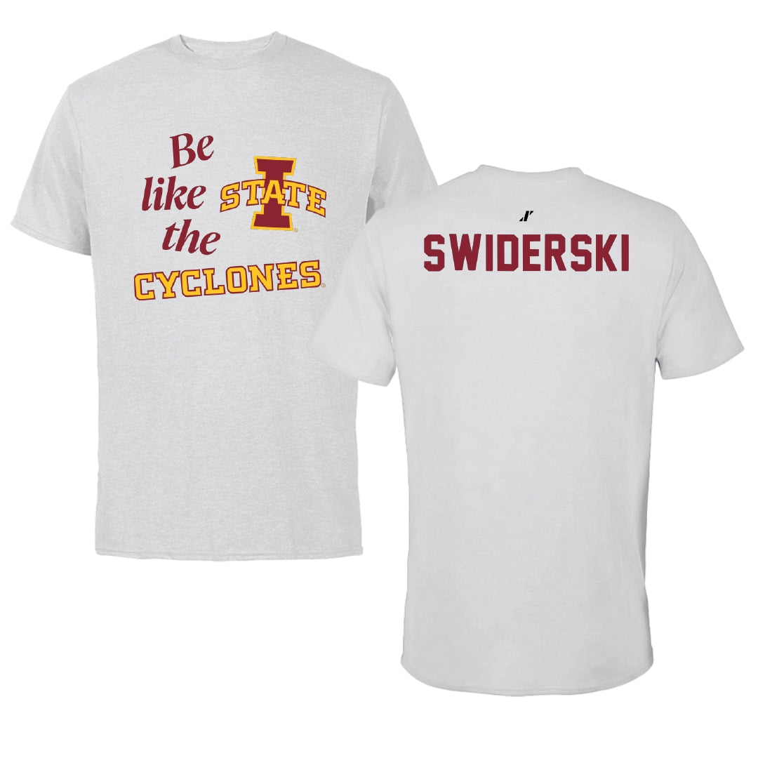 Iowa State University Wrestling Light Gray Be Like Us Tee - Casey Swiderski