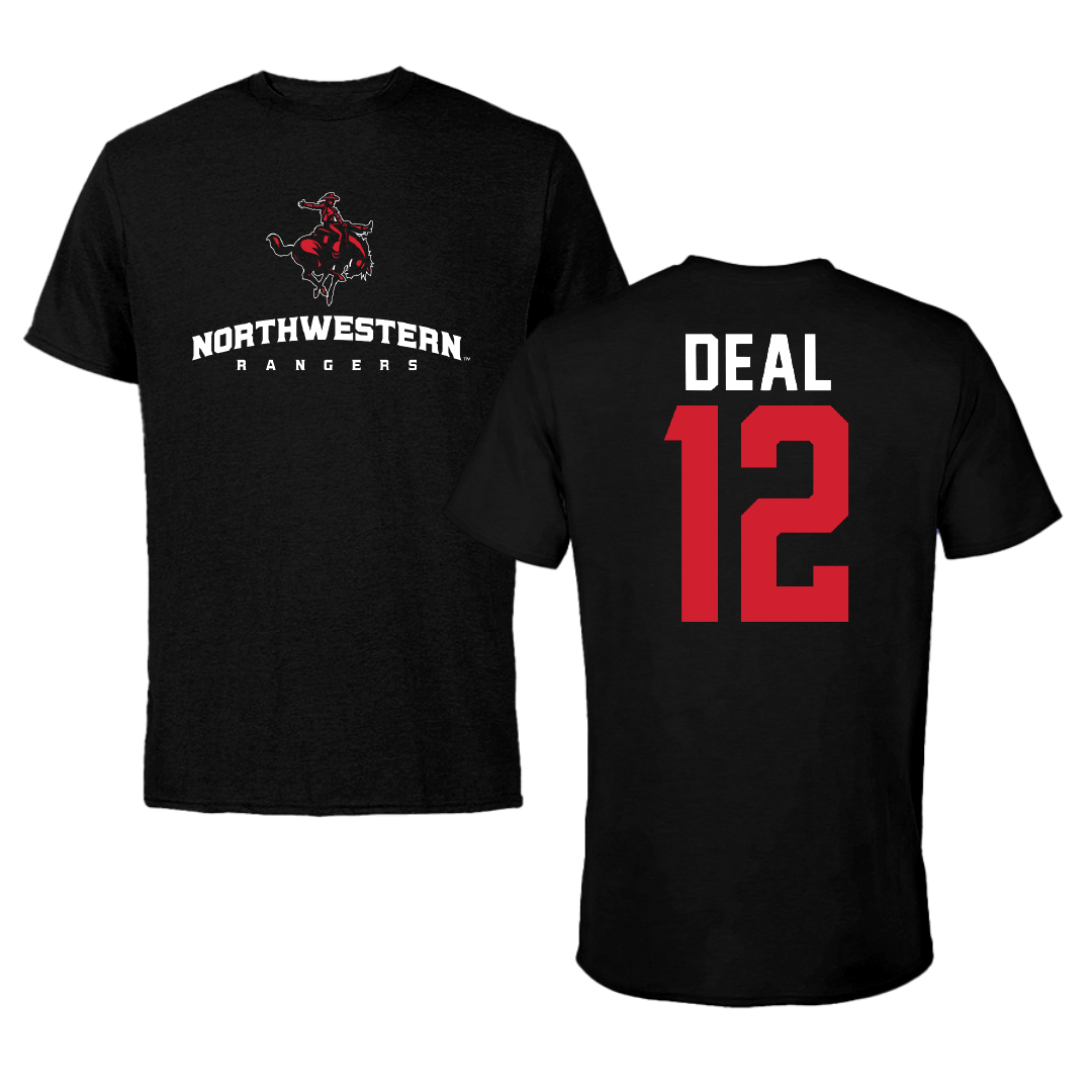 Northwestern Oklahoma State University Football Black Block Performance Tee - #12 Caleb Deal
