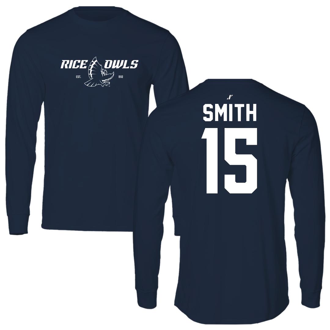 Rice University Baseball Navy General Long Sleeve - #15 Luke Smith