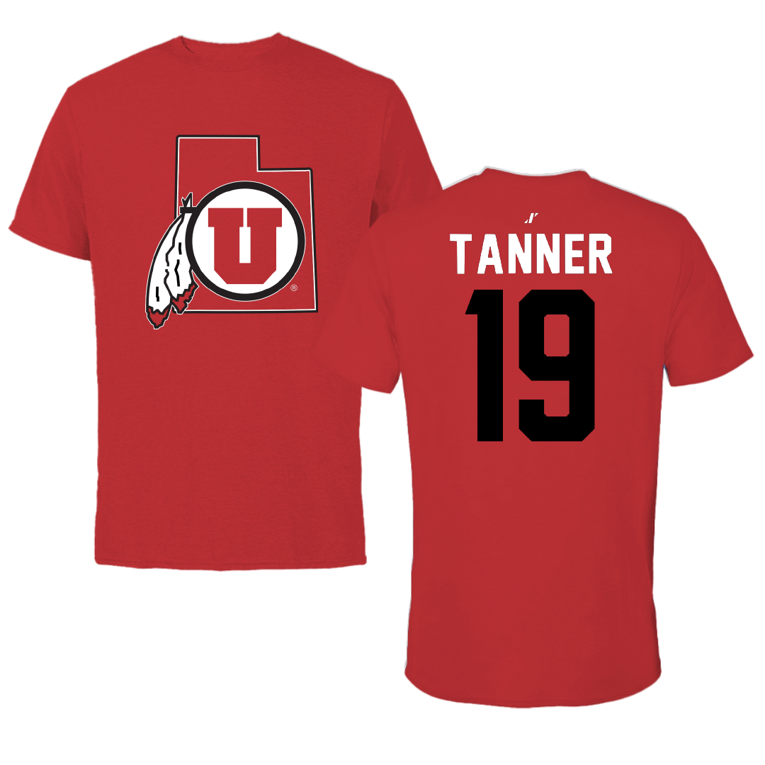 University of Utah Lacrosse Red State Tee - #19 Dallin Tanner