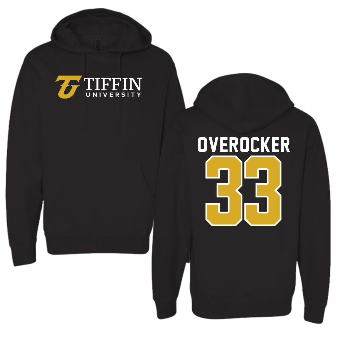 Tiffin University Lacrosse Black Hoodie - #33 Nick Overocker