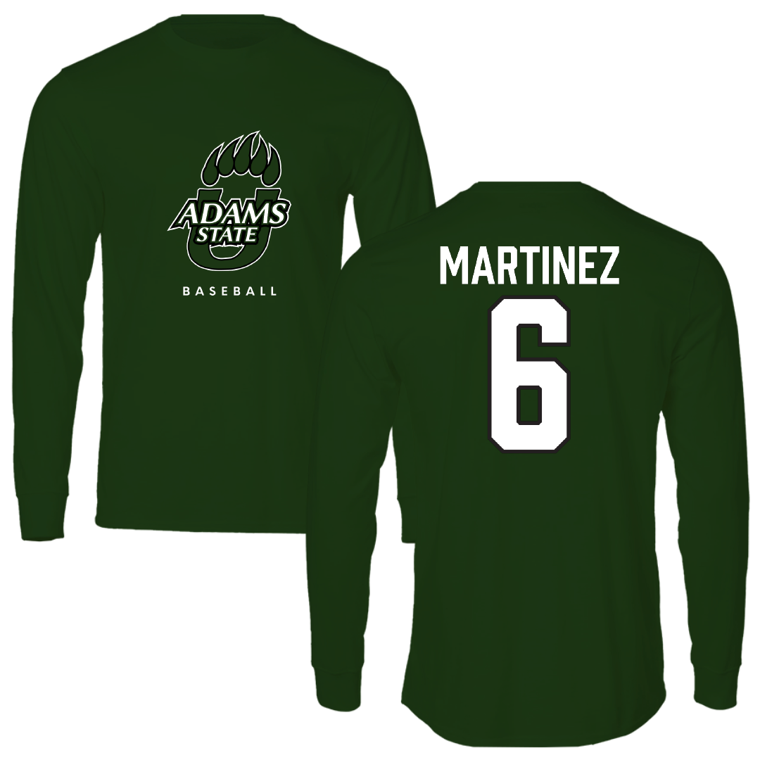 Adams State University Baseball Forest Green Long Sleeve - #6 Gunner Martinez