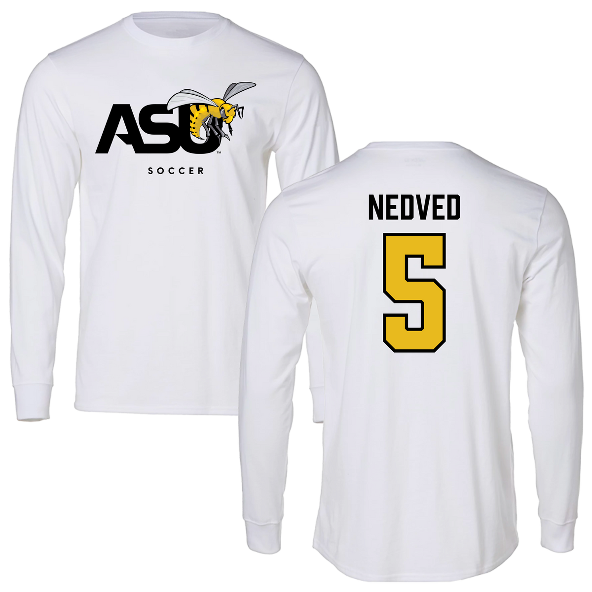 Alabama State University Soccer White Long Sleeve - #5 Katherine Nedved