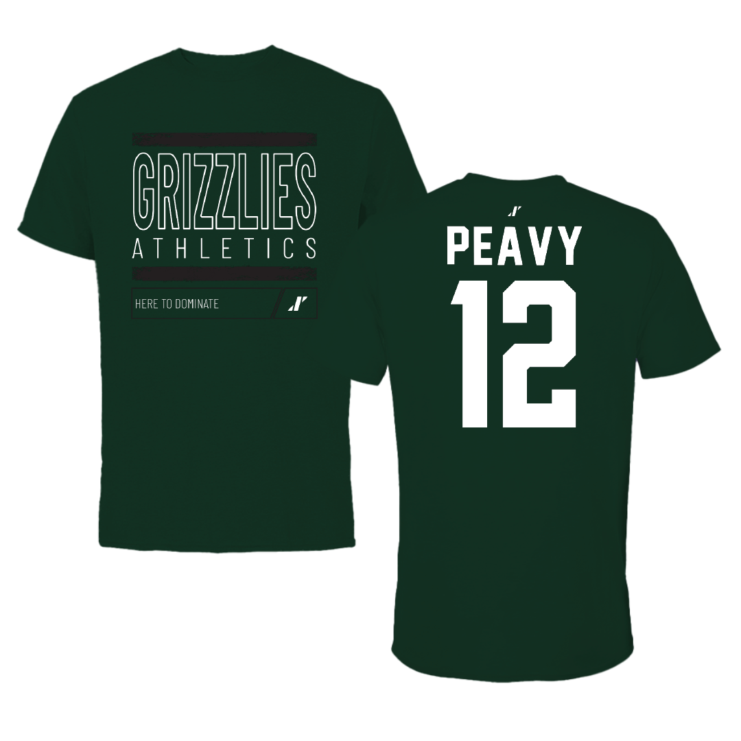 Adams State University Basketball Forest Green Dominate Tee - #12 Daisha Peavy