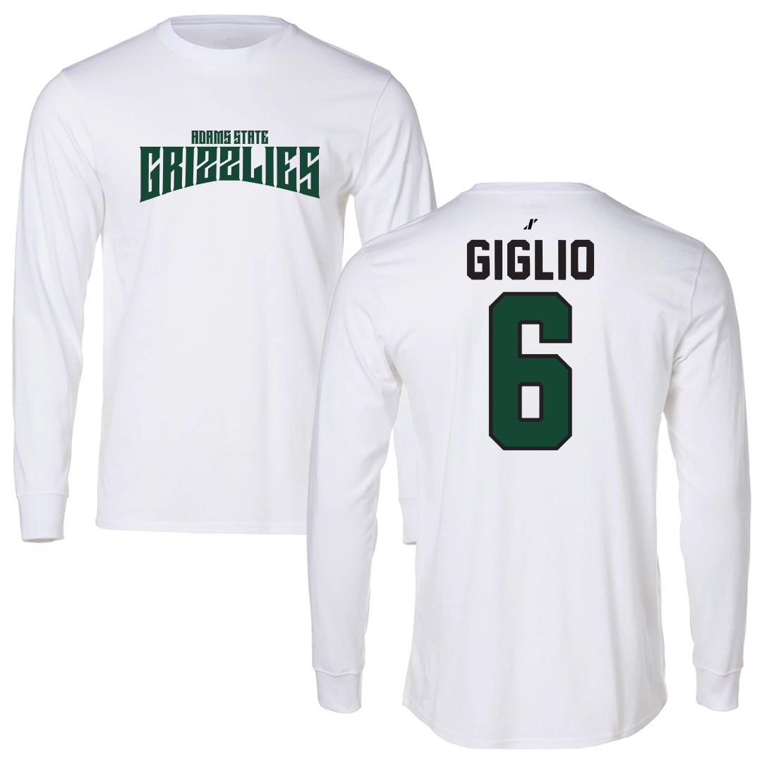 Adams State University Baseball White Classic Performance Long Sleeve - #6 Paul Giglio