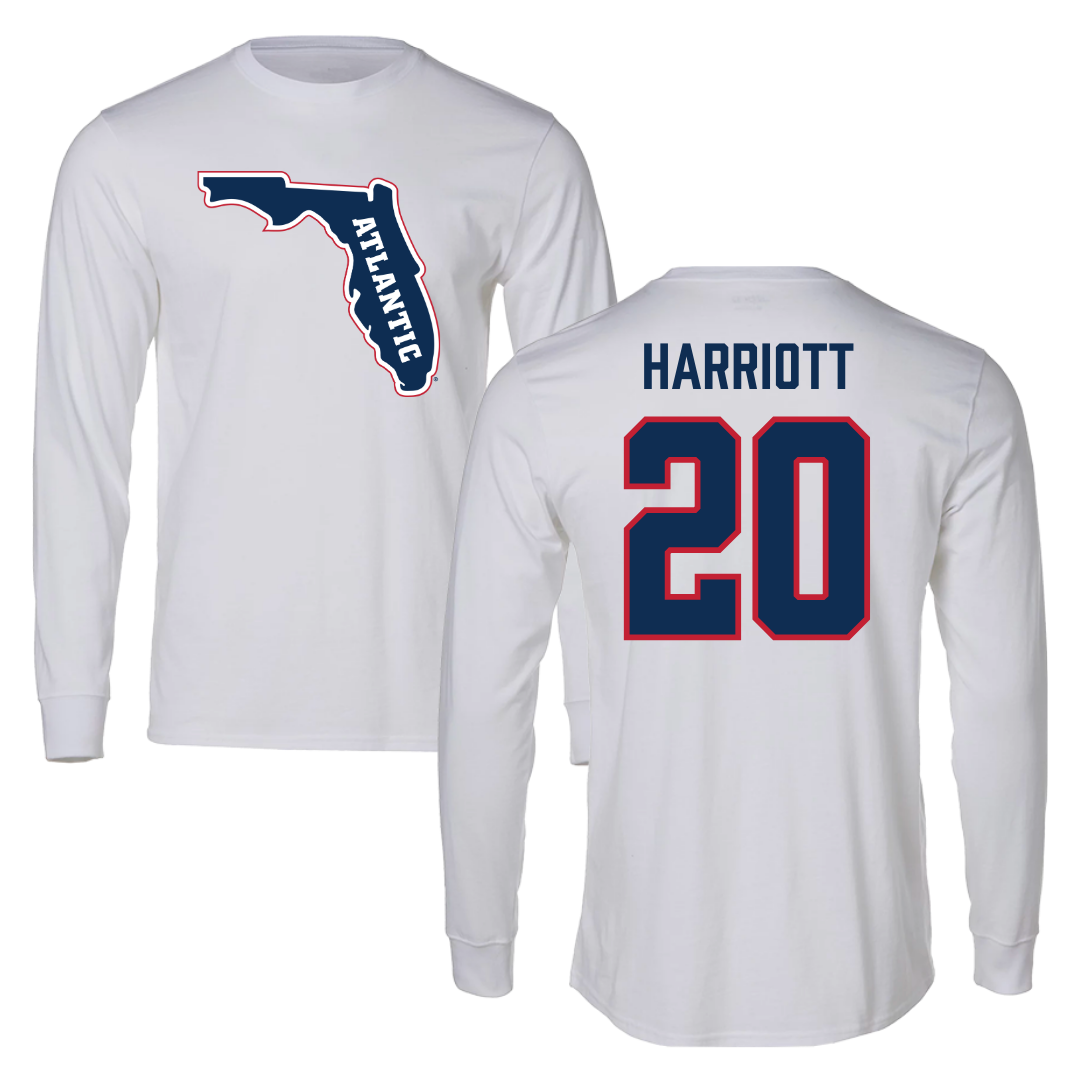 Florida Atlantic University Football White Long Sleeve - #20 Joshua Harriott