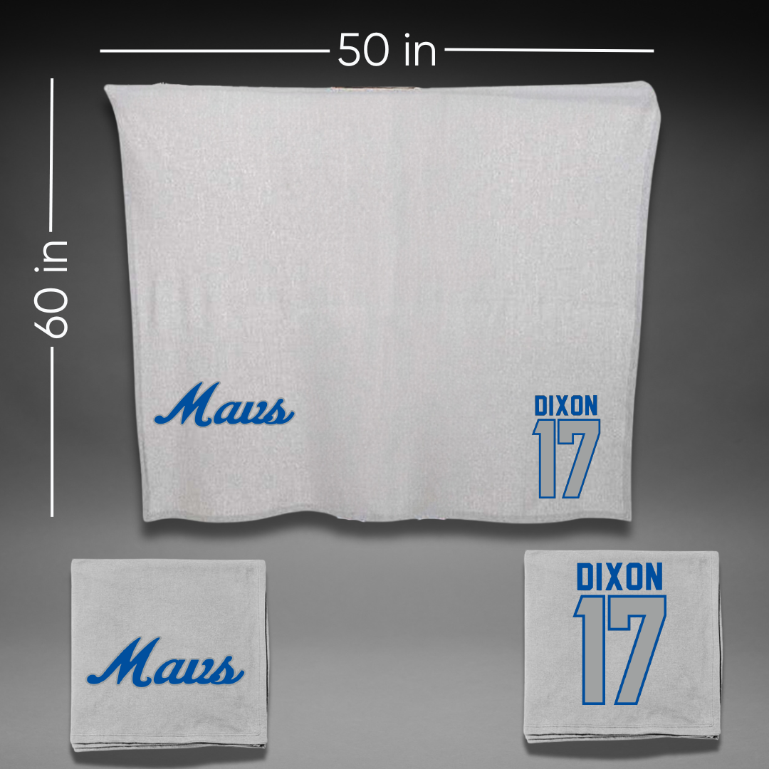 Mercy University Soccer Gray Blanket - #17 Ancksu Dixon