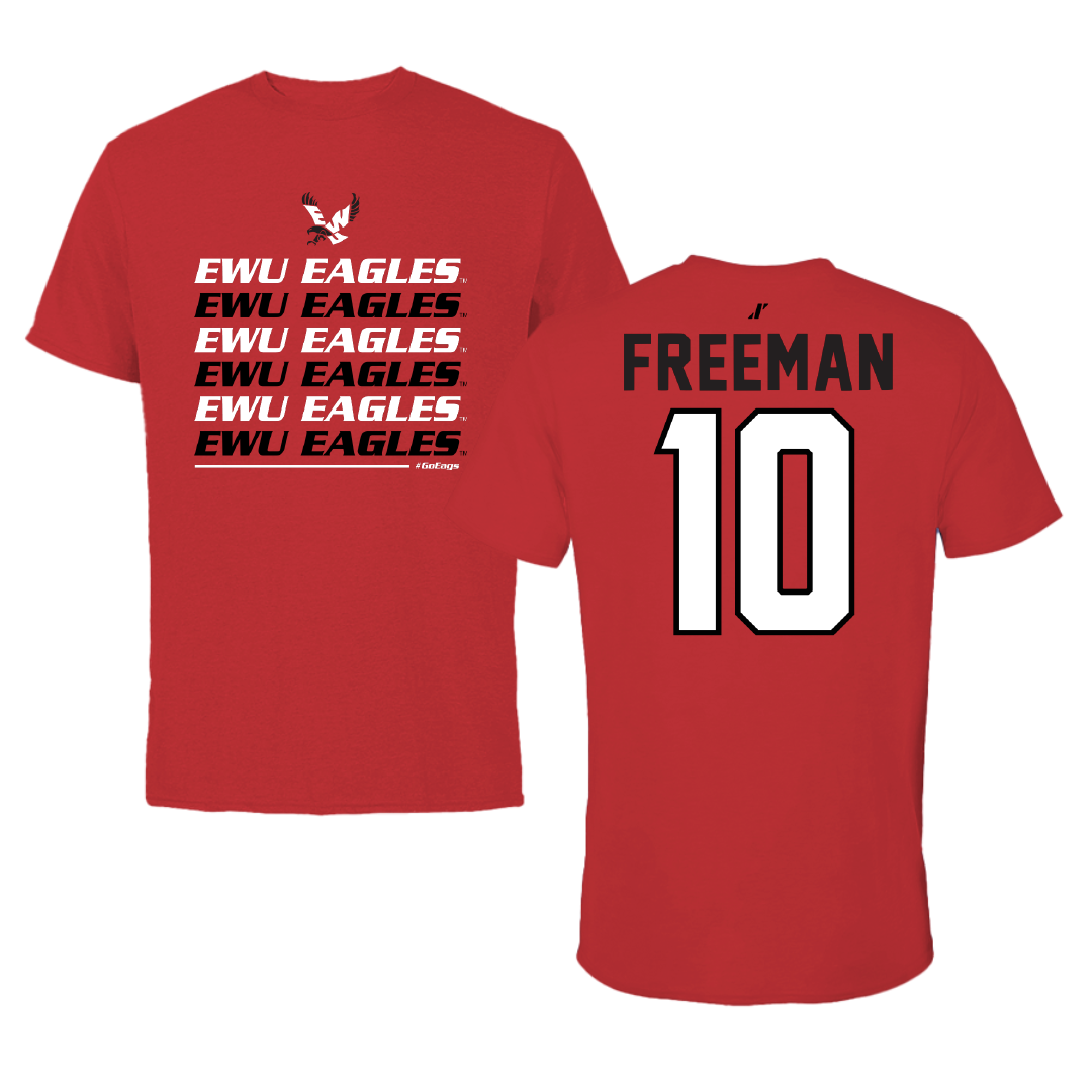 Eastern Washington University Soccer Red General Performance Tee - #10 Charity Freeman