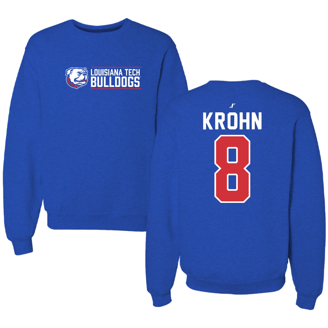 Louisiana Tech University Volleyball Blue General Crewneck - #8 Grace Krohn