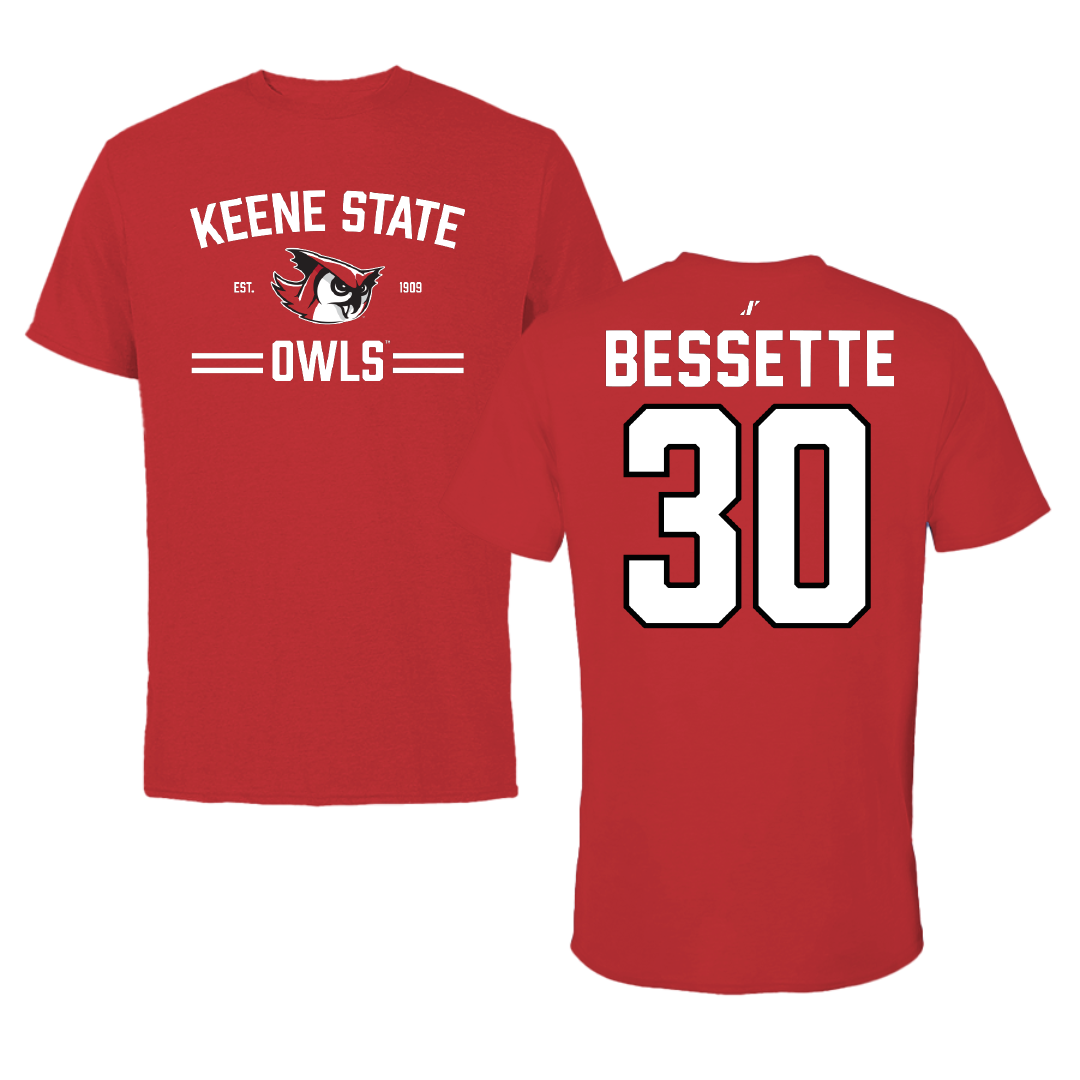 Keene State College Lacrosse Red General Performance Tee - #30 Mabelle Bessette
