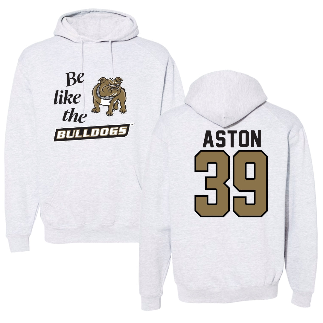 Bryant University Football Light Gray Be Like Us Hoodie - #39 Chase Aston