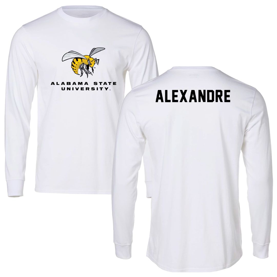 Alabama State University TF and XC White Block Long Sleeve - Natyia Alexandre