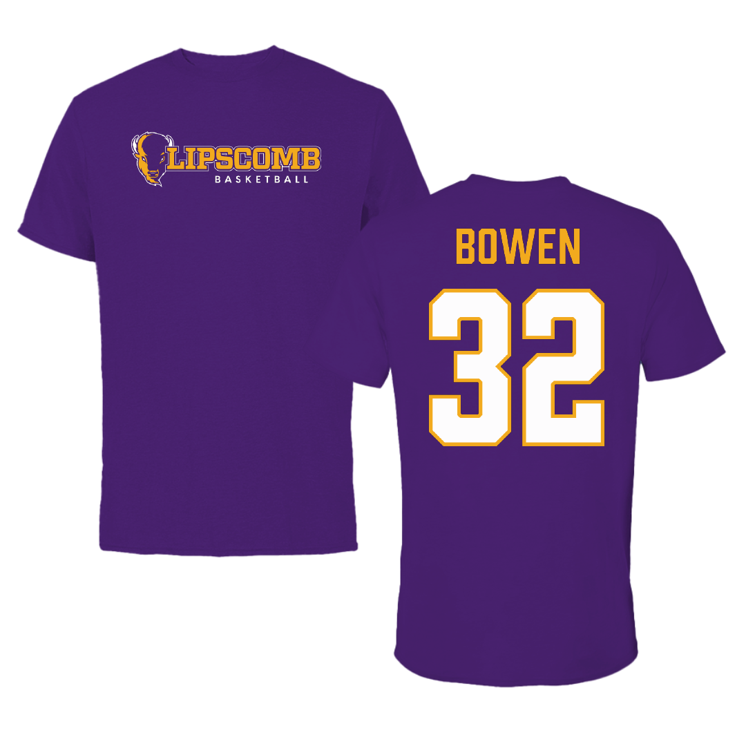 Lipscomb University Basketball Royal Purple Performance Tee - #32 Taylor Bowen