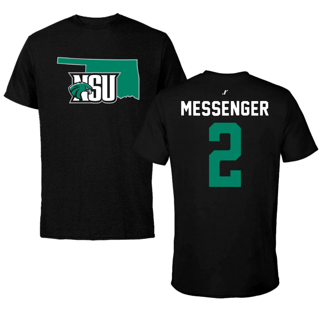 Northeastern State University Softball Black State Tee - #2 Madelyn Messenger