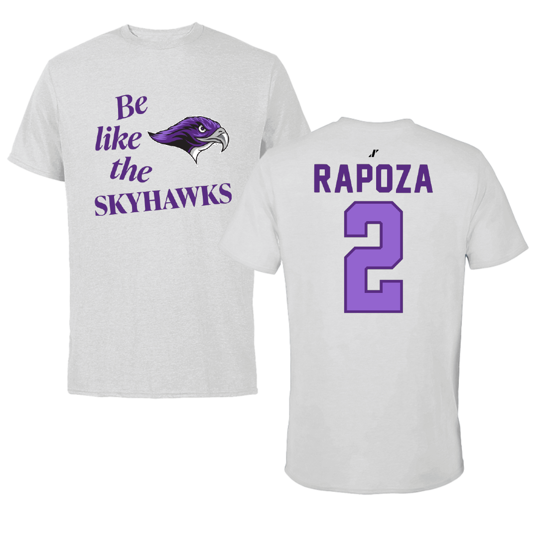 Stonehill College Soccer Light Gray Be Like Us Tee - #2 Jared Rapoza