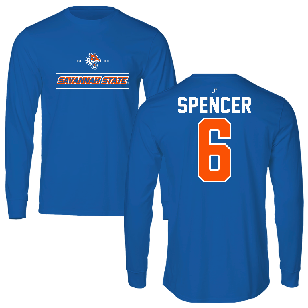 Savannah State University Baseball Blue General Long Sleeve - #6 Kendal Spencer