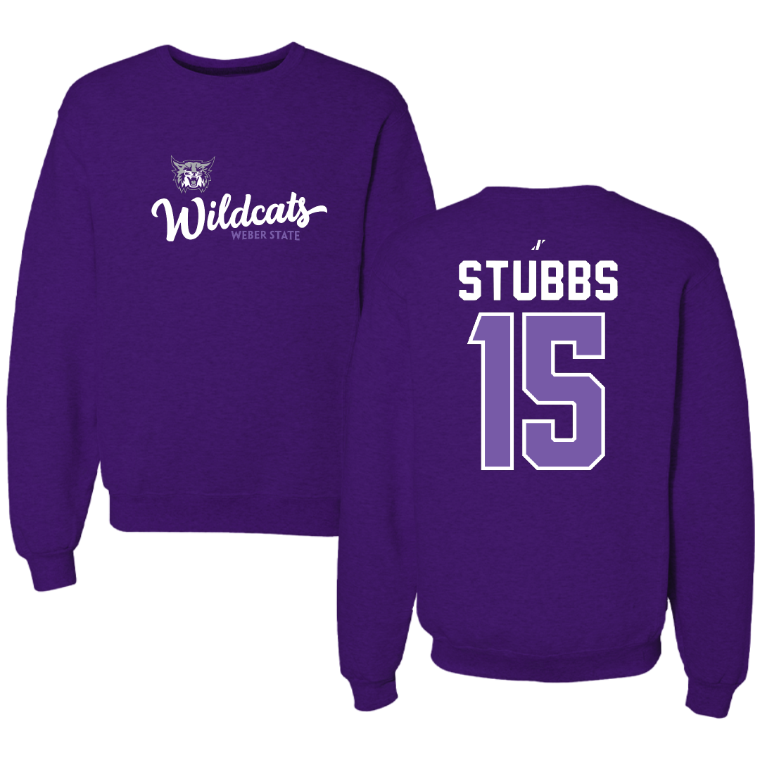 Weber State University Basketball Purple General Crewneck - #15 Japrix Stubbs