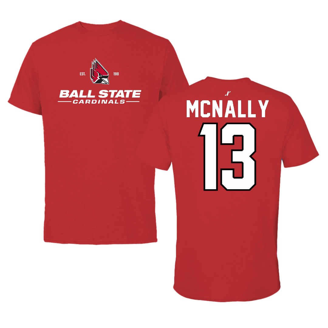 Ball State University Softball Red General Performance Tee - #13 Ava McNally