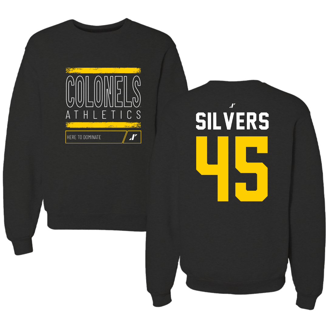 Centre College Football Black Dominate Crewneck - #45 Caleb Silvers
