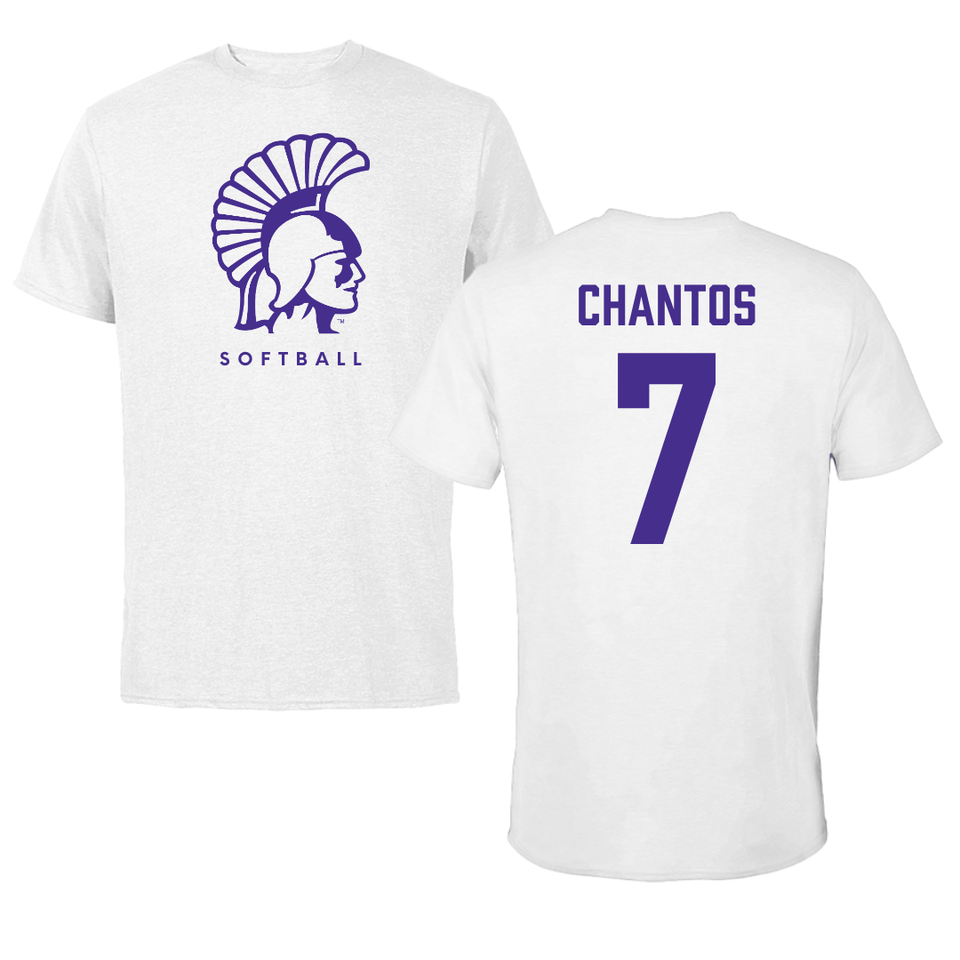 Winona State University Softball White Performance Tee - #7 Ashlee Chantos
