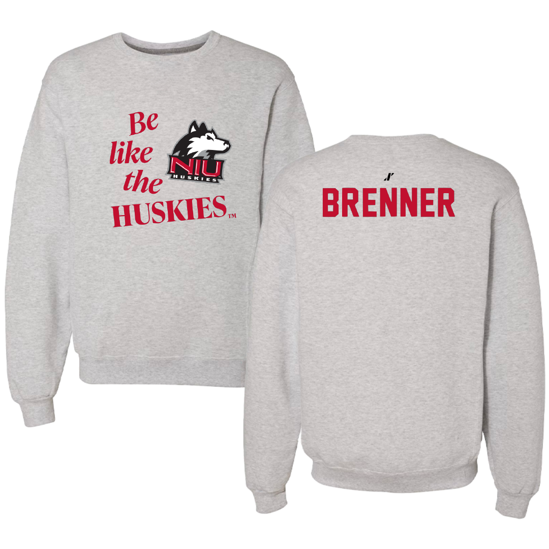 Northern Illinois University Gymnastics Light Gray Be Like Us Crewneck - Audrey Brenner