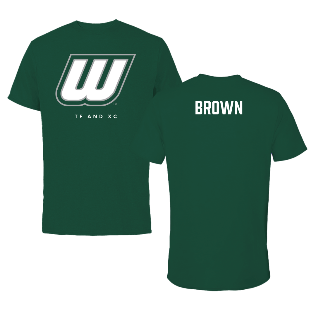 Wagner College TF and XC Forest Green Performance Tee - Khalid Brown