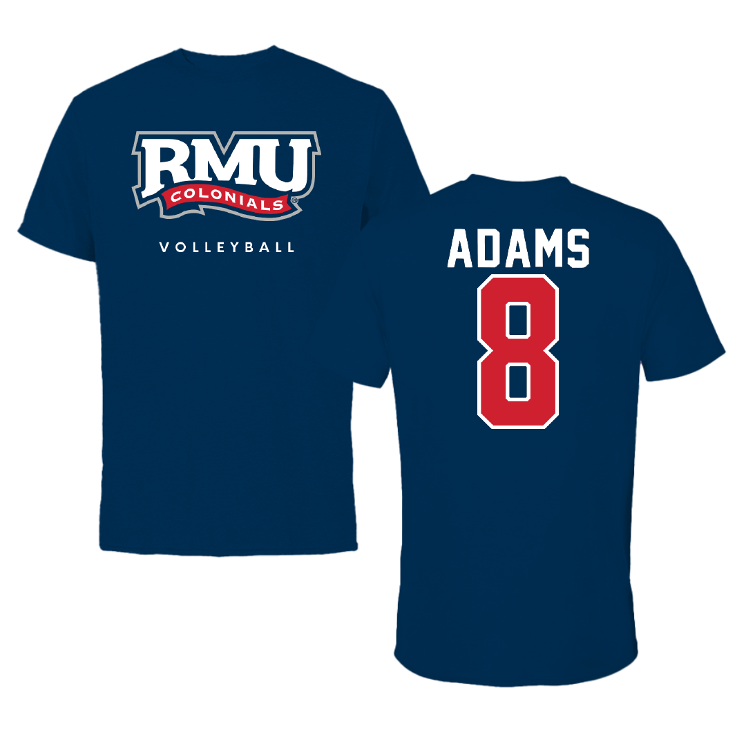 Robert Morris University Volleyball Navy Tee - #8 Hillarie Adams
