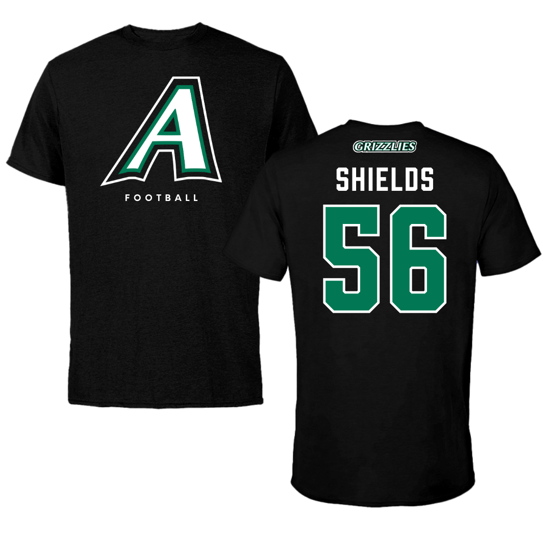 Adams State University Football Black Block Tee - #56 Aiden Shields