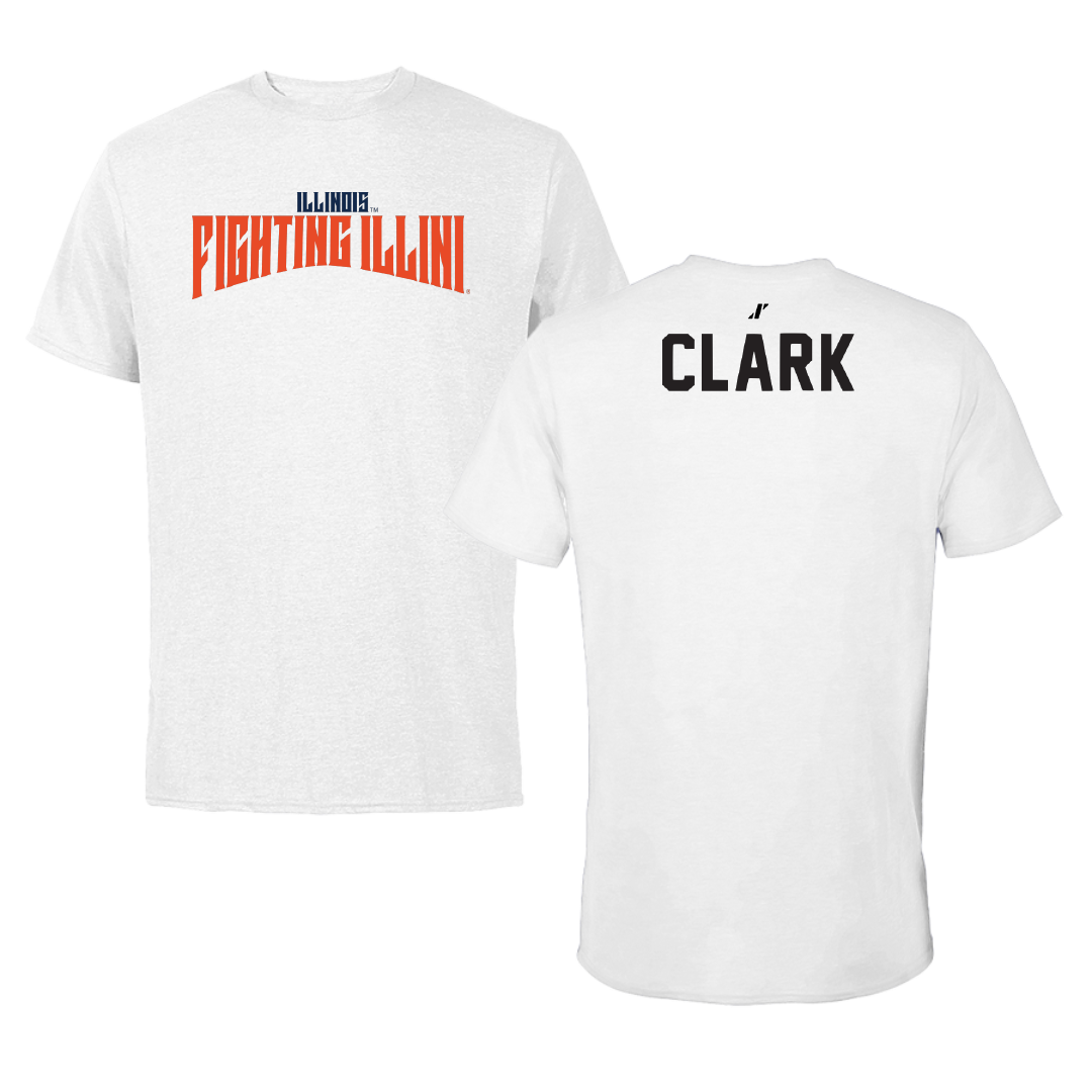University of Illinois TF and XC White Classic Tee - Dystonae Clark