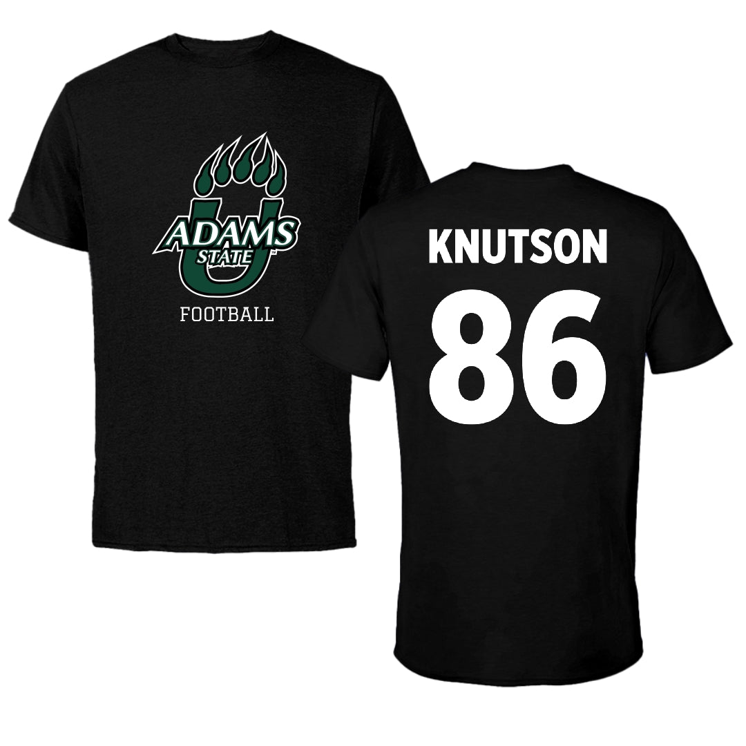 Adams State University Football Black State Tee - #86 Kelin Knutson