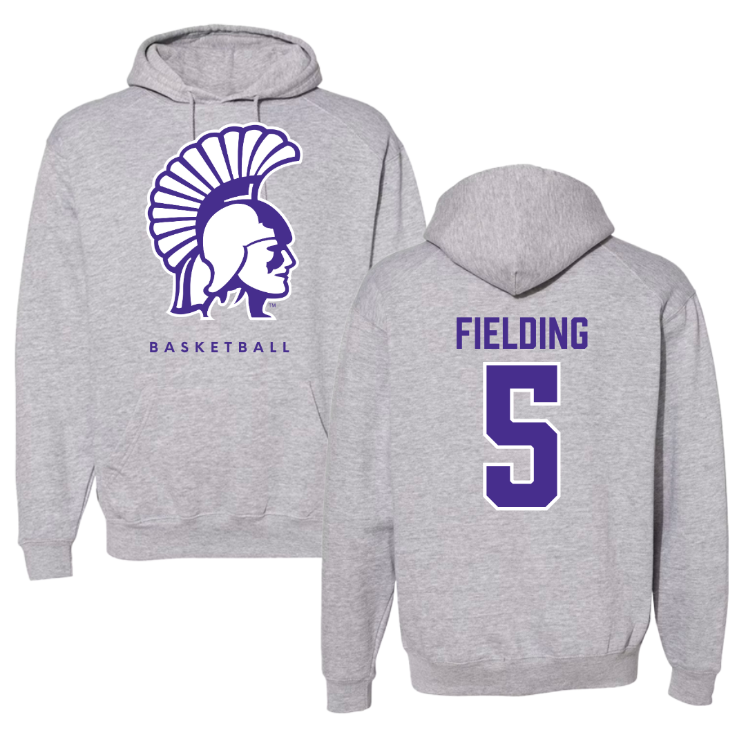 Winona State University Basketball Gray Hoodie - #5 Devon Fielding