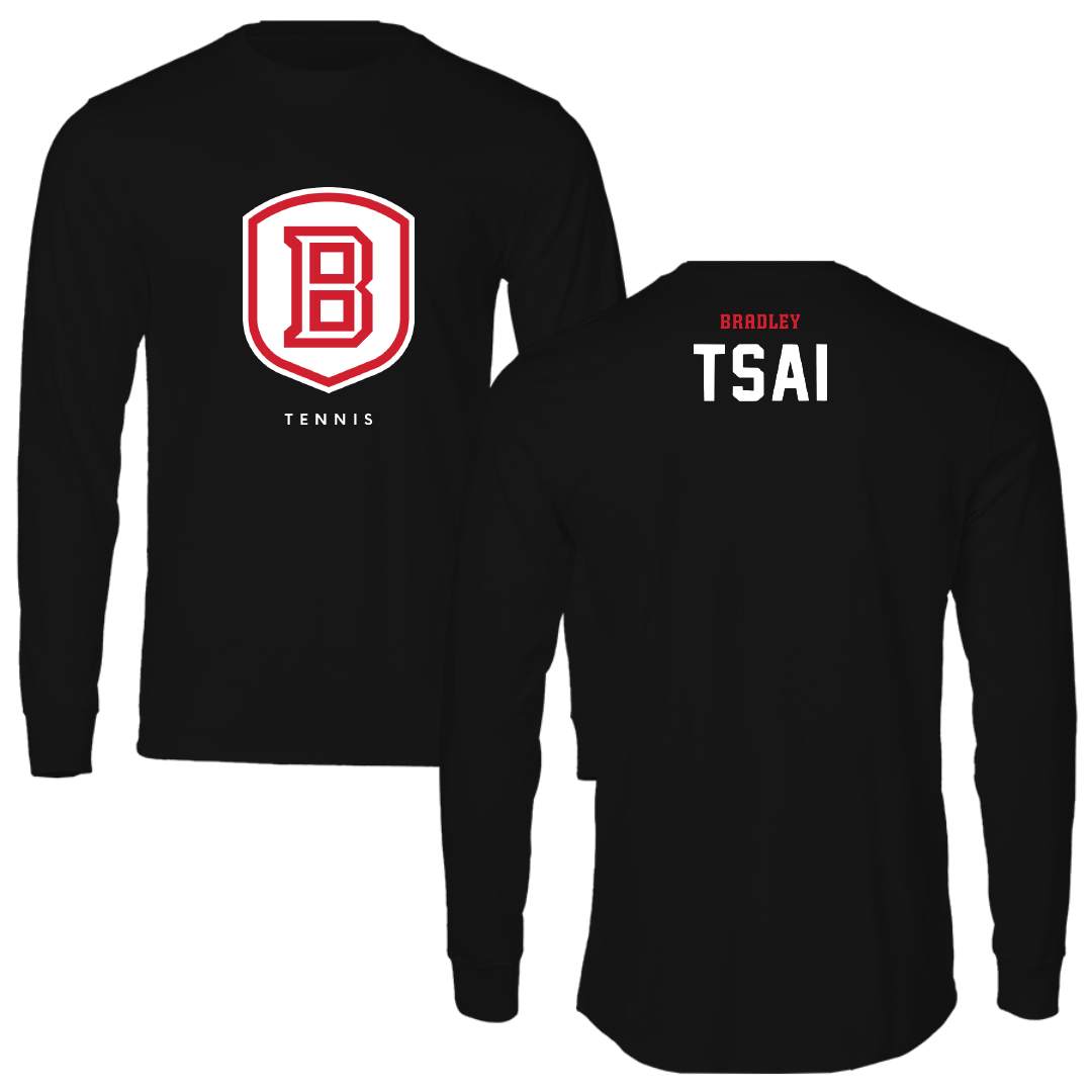 Bradley University Tennis Black Shield Long Sleeve - Compassion Tsai