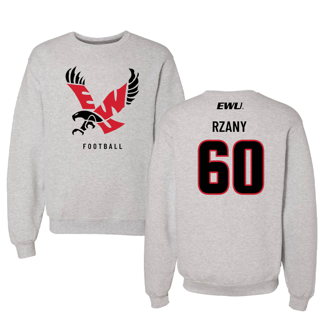 Eastern Washington University Football Gray Crewneck - #60 Gabriel Rzany