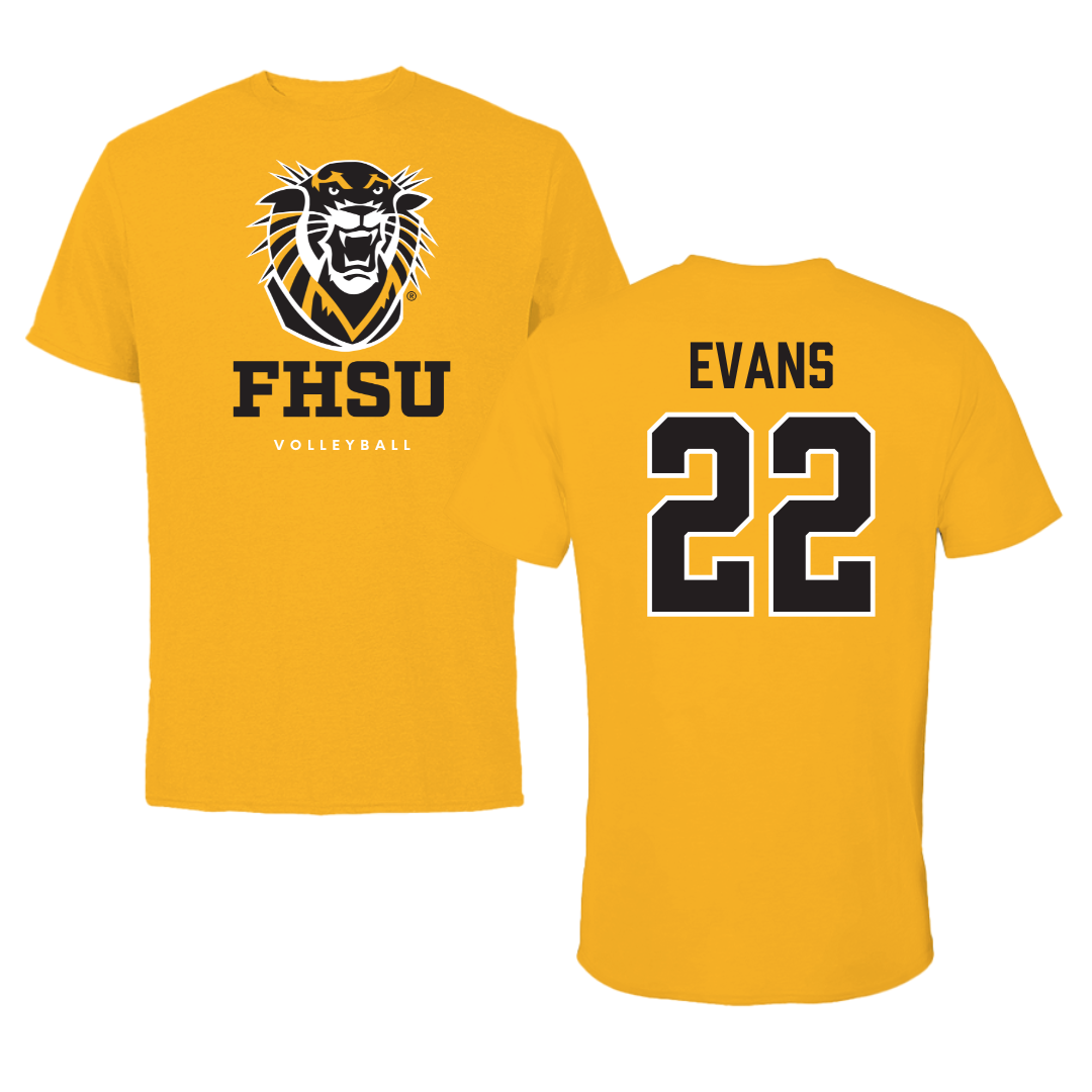 Fort Hays State University Volleyball Gold Performance Tee - #22 Kirsten Evans