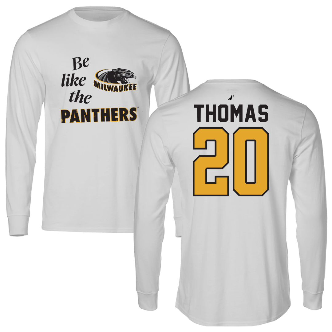 University of Wisconsin-Milwaukee Basketball Light Gray Be Like Us Performance Long Sleeve - #20 Maurice Thomas