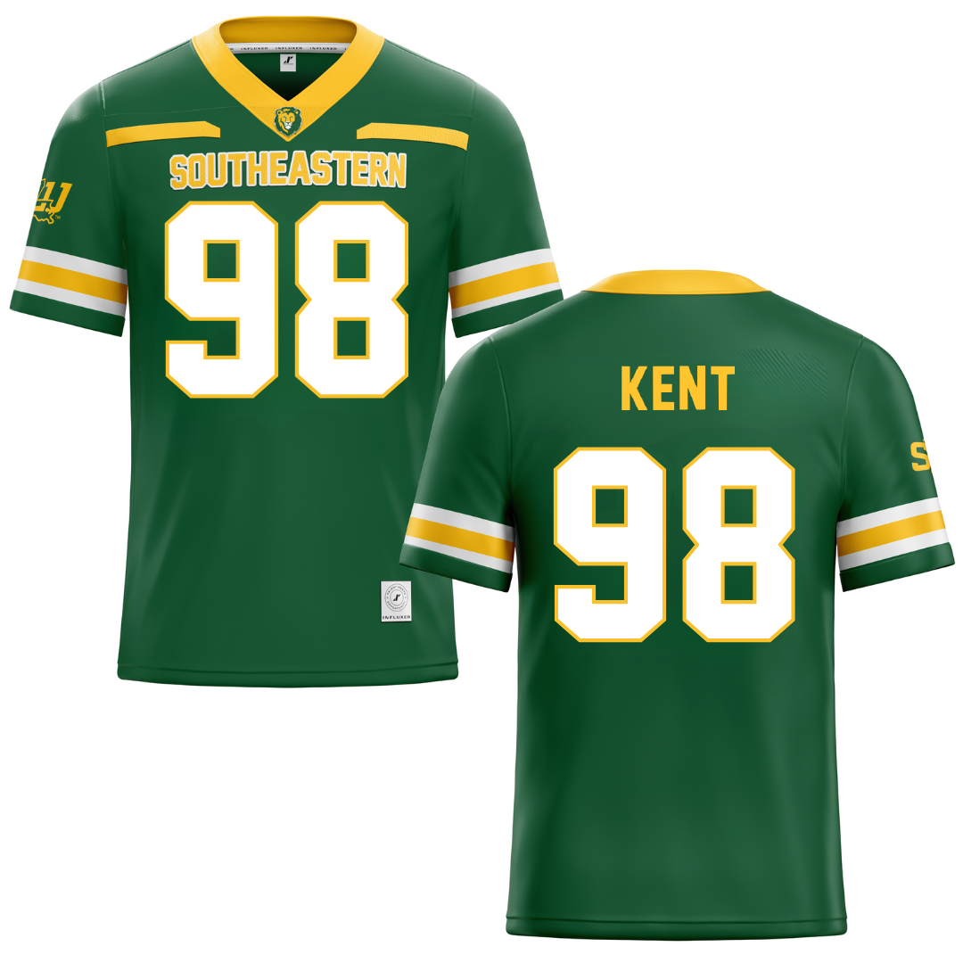 Southeastern Louisiana University Green Football Jersey - #98 Austin Kent