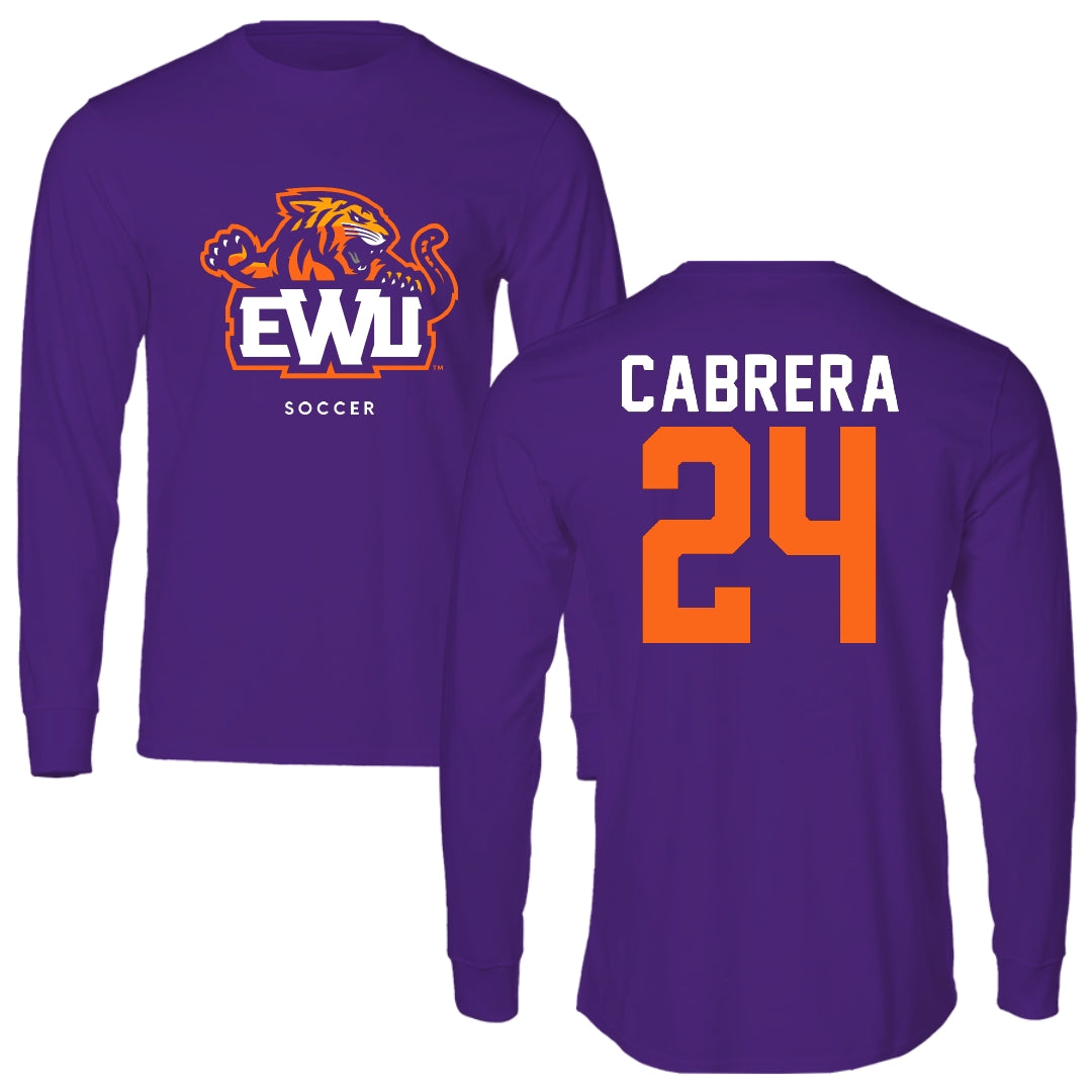 Edward Waters University Soccer Purple Performance Long Sleeve - #24 Dahien Cabrera