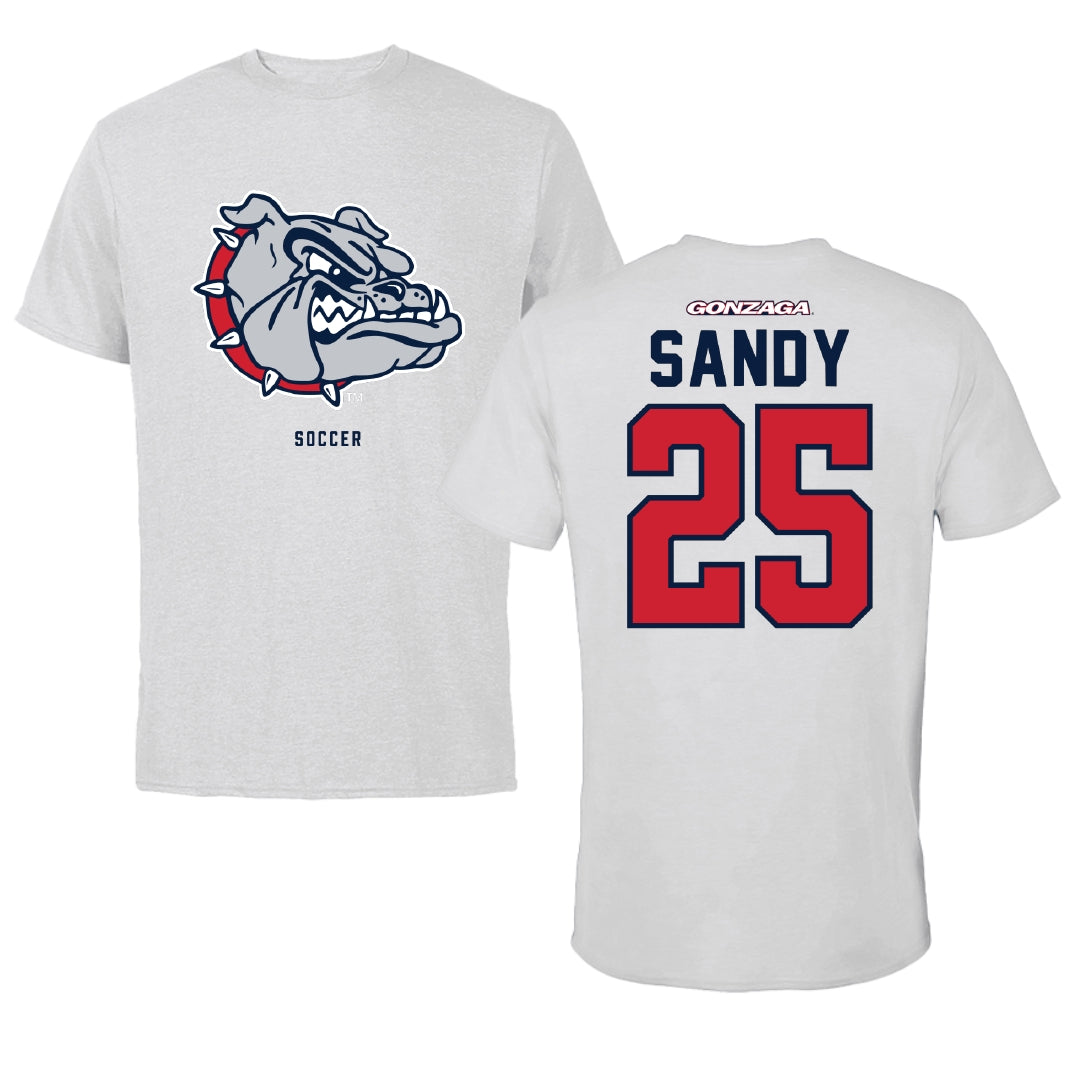 Gonzaga University Soccer Light Gray Tee - #25 Myles Sandy