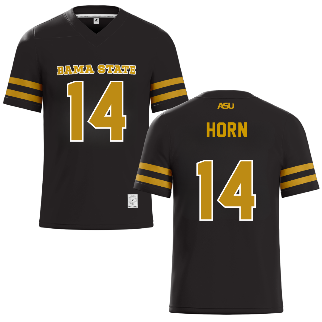 Alabama State University Black Football Jersey - #14 Eric Horn