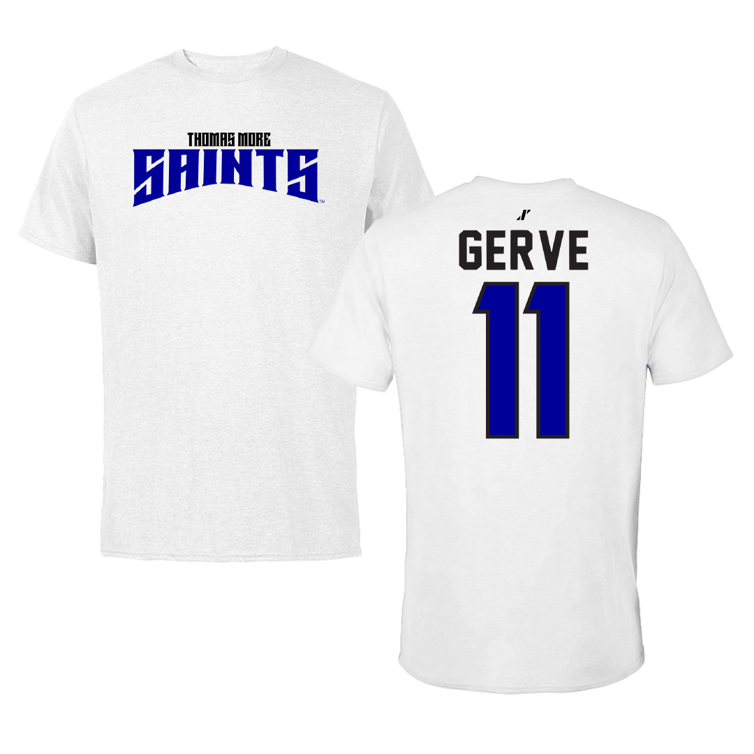 Thomas More University Rugby White Classic Performance Tee - #11 Dorian Gerve