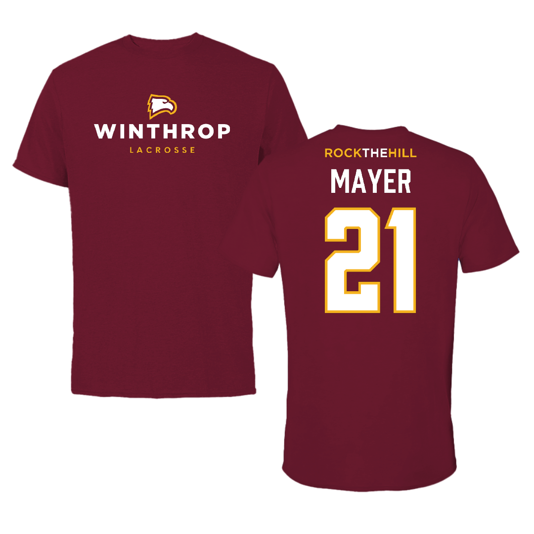 Winthrop University Lacrosse Garnet Tee - #21 Madison Mayer
