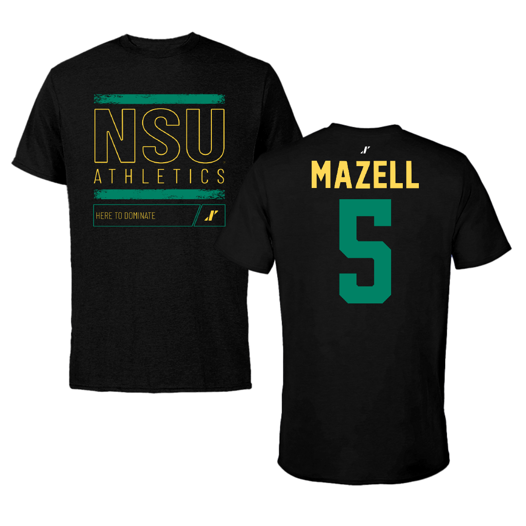 Norfolk State University Baseball Black Dominate Tee - #5 Cam Mazell