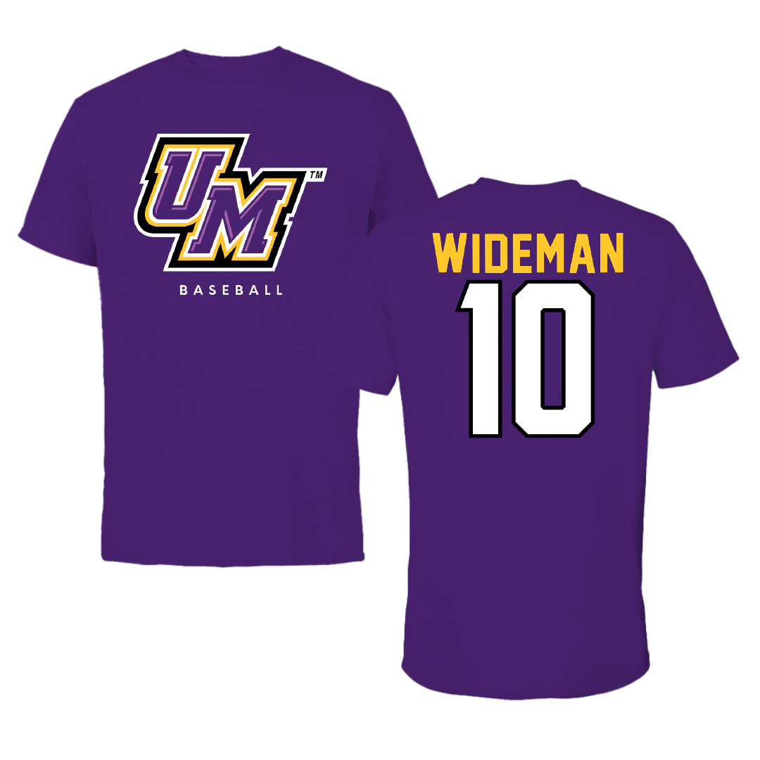 University of Montevallo Baseball Royal Purple Tee - #10 Carson Wideman